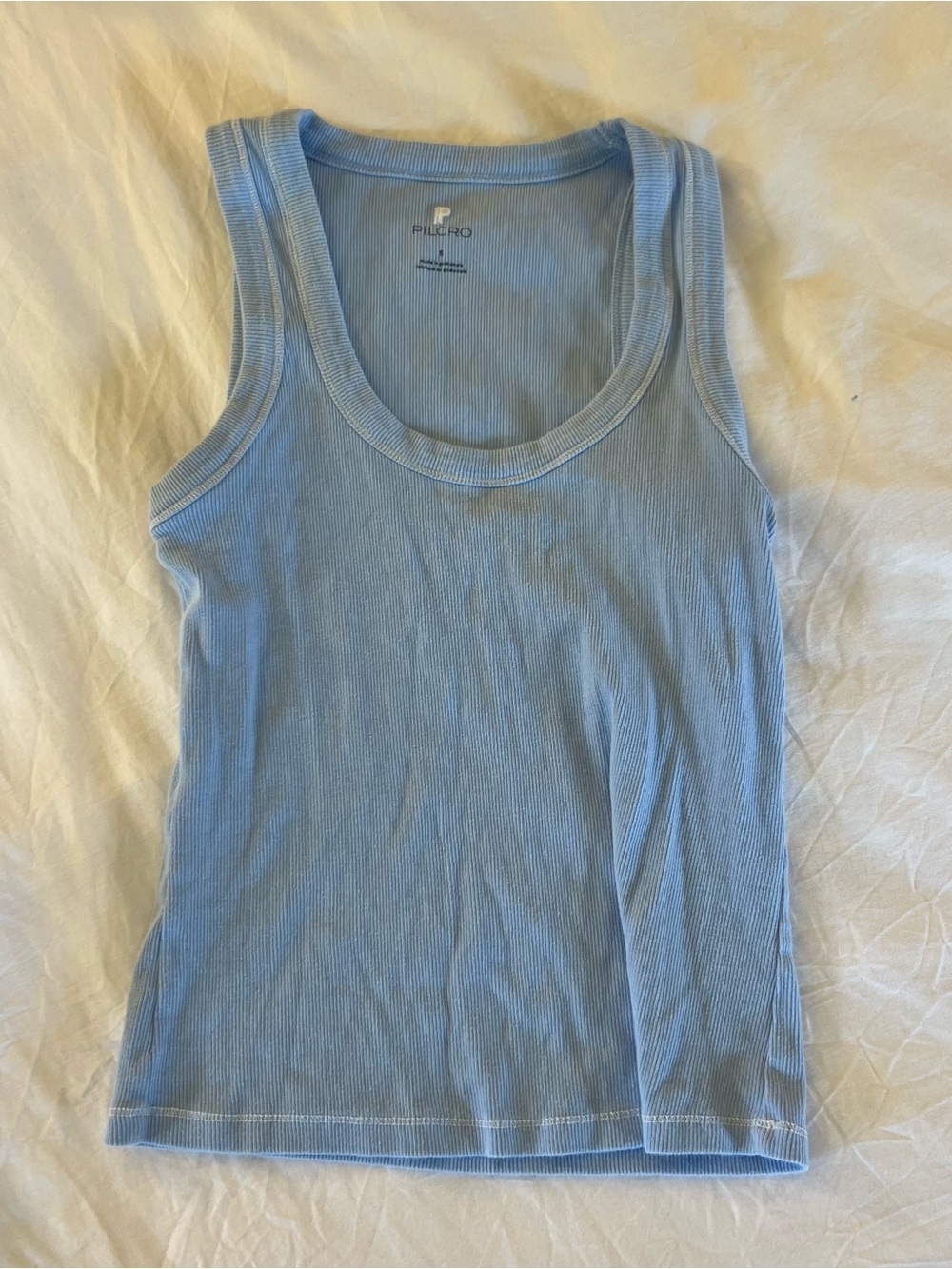Pilcro Light Blue Ribbed Tank Top